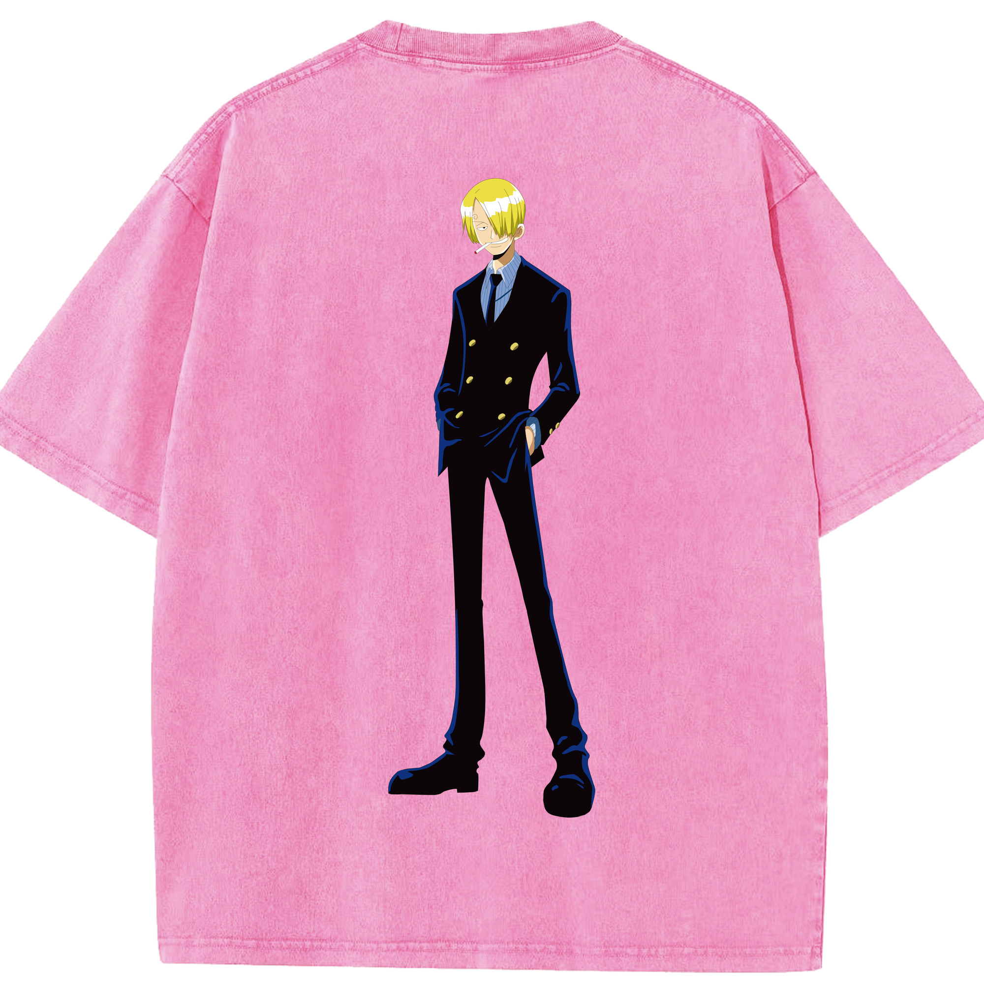 ワンピース サンジ ONE PIECE Sanji 綿100% ヴィンテージ風 半袖Tシャツ（背面プリント）